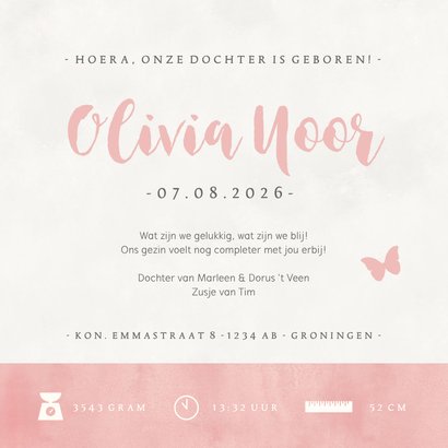 Geboortekaartje silhouet zusje hand in hand met grote broer 3