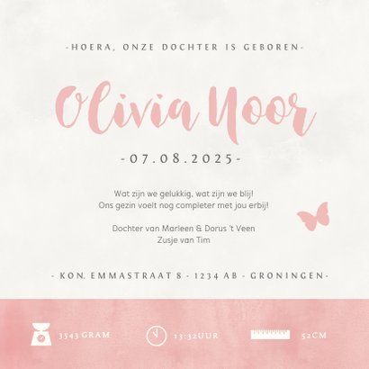 Geboortekaartje silhouet zusje hand in hand met grote broer 3