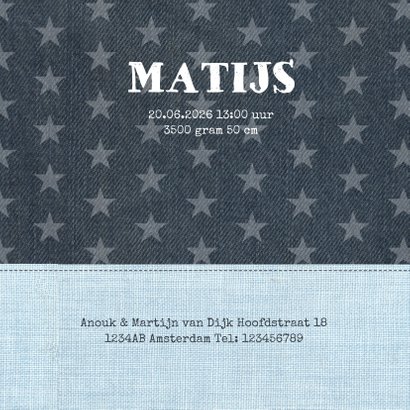 Geboortekaartje Stars Blue Boy 3