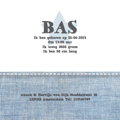 Geboortekaartje Stars&Jeans Blue 3