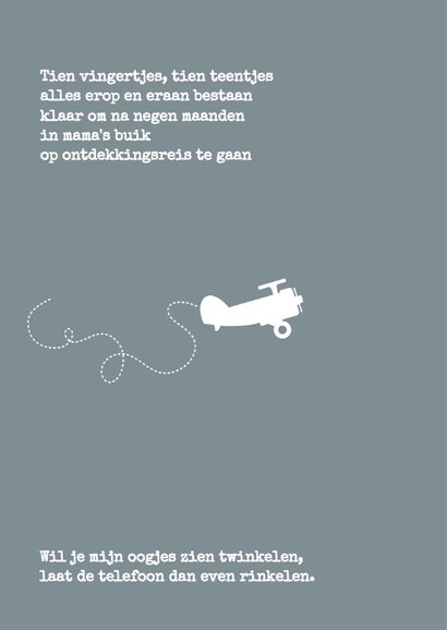 Geboortekaartje Sten Vliegtuig 2