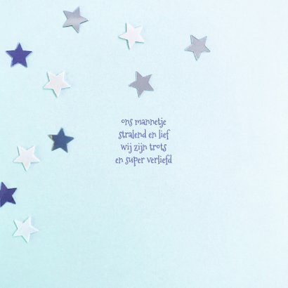 Geboortekaartje ster hip blauw 2