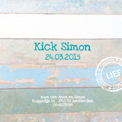 Geboortekaartje ster Kick 3