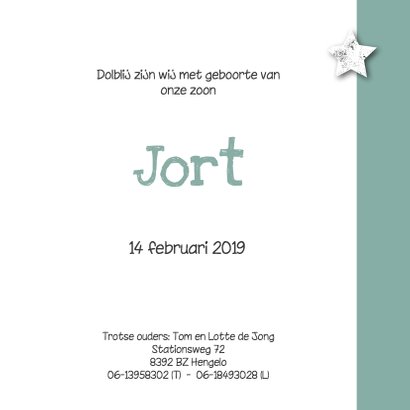 Geboortekaartje ster Jort - SK 3