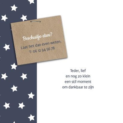 Geboortekaartje sterren en label 2