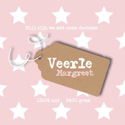 Geboortekaartje sterren - meisje 3