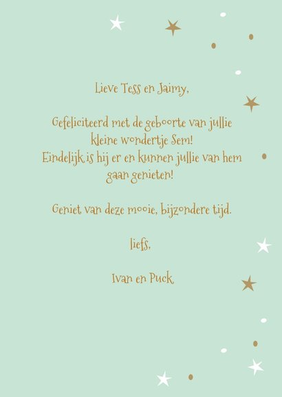 Geboortekaartje sterren met eigen naam 3