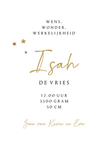 Geboortekaartje sterrenbeeld boogschutter goud maan sterren 3