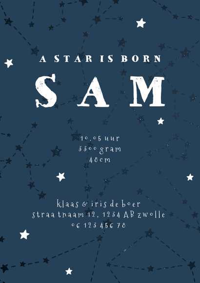 Geboortekaartje sterrenbeeld ram universum 3