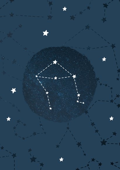 Geboortekaartje sterrenbeeld weegschaal universum 2