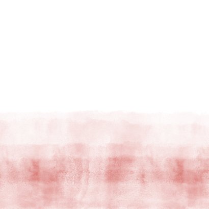 Geboortekaartje stoer roze waterverf Achterkant