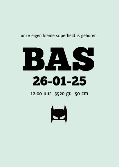 Geboortekaartje superheld 3