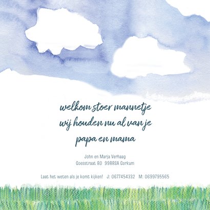 Geboortekaartje Tarzan kindje en beer 2