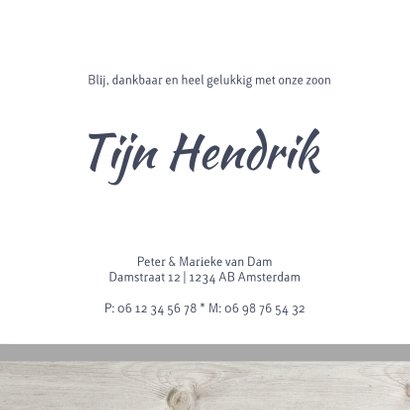 Geboortekaartje Tijn label 3