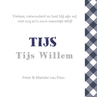 Geboortekaartje Tijs LS 3