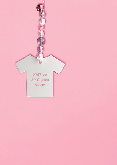 geboortekaartje babytruitje meisje kralen 2