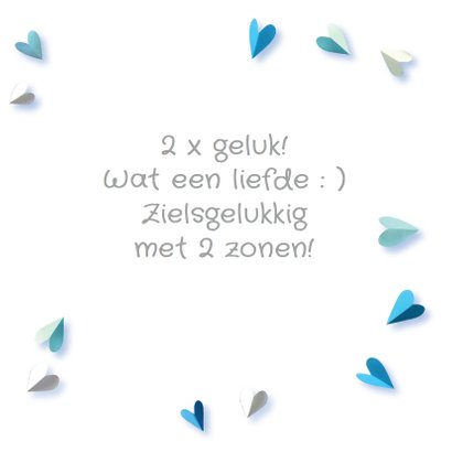 Geboortekaartje tweeling blauw 2