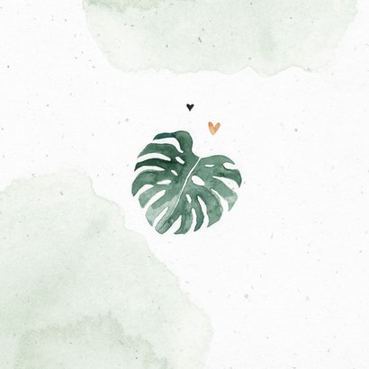 Geboortekaartje tweeling jungle tijger waterverf groen Achterkant