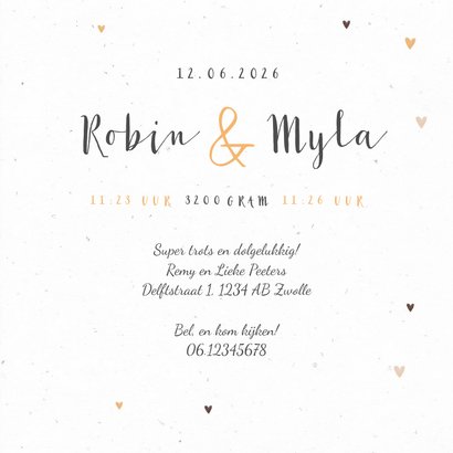 Geboortekaartje tweeling leeuw hartjes 3