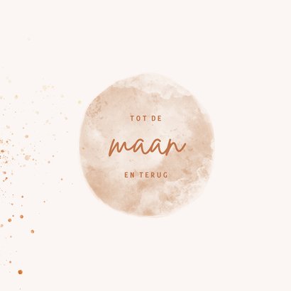 Geboortekaartje tweeling maan met koperspetters 2