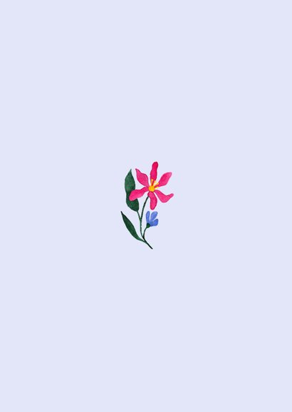 Geboortekaartje unisex bloemen boog waterverf illustratie Achterkant