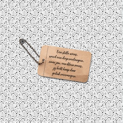 Geboortekaartje unisex hip met label en eigen foto 2