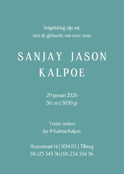 Geboortekaartje van Ganesha met een Indiaas kindje 3