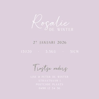 Geboortekaartje vierkant met geboortebloemen sneeuwklokjes  3