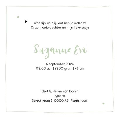 Geboortekaartje vierkant silhouet bakfiets broer met zusje 3