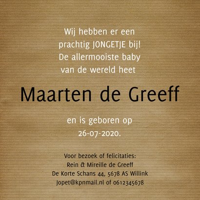 Geboortekaartje vintage tractor  3