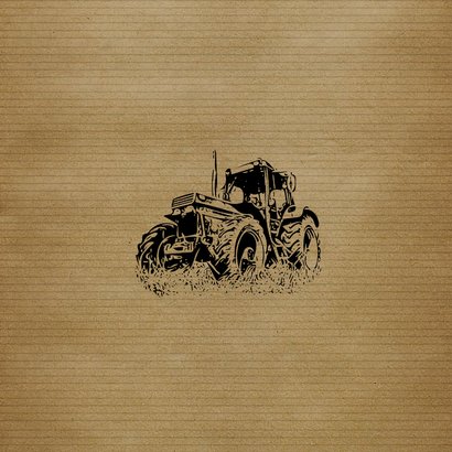 Geboortekaartje vintage tractor  Achterkant