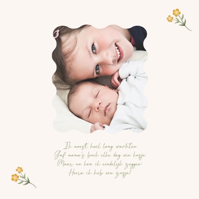 Geboortekaartje vogeltjes dieren hartjes goud lief 2