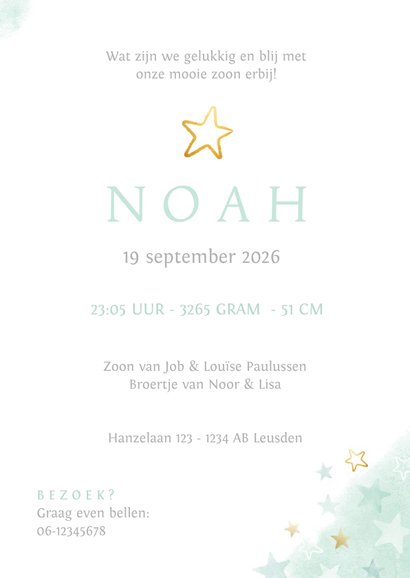 Geboortekaartje voor een broertje met 2 zussen 3