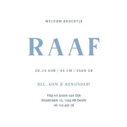 Geboortekaartje voor een broertje met lieve vogeltjes 3