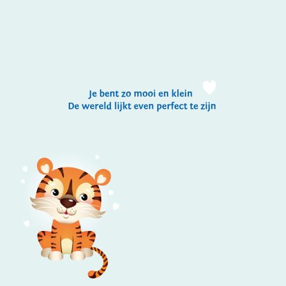 Geboortekaartje voor een jongen met babytijger 2