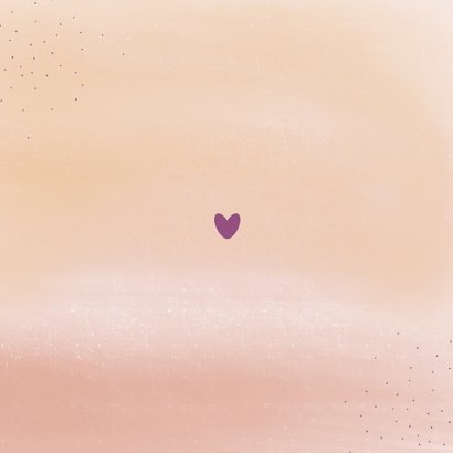 Geboortekaartje voor meisje met paarse dino illustratie Achterkant