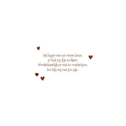 Geboortekaartje vos met hartjes lief 2