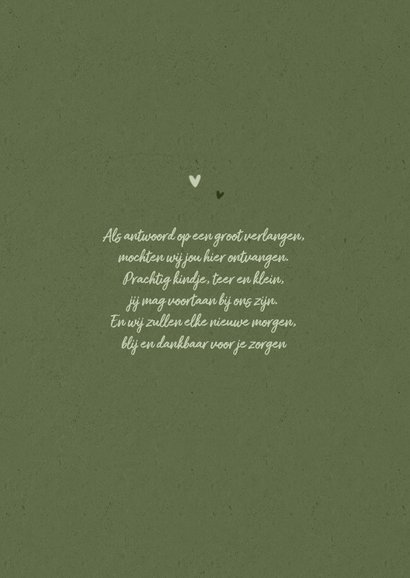 Geboortekaartje vosje stoer papier hartjes 2