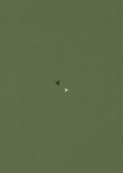 Geboortekaartje vosje stoer papier hartjes Achterkant