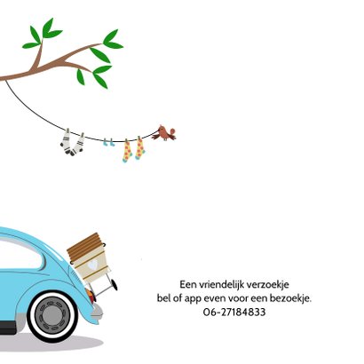 Geboortekaartje vw kever jongen 2