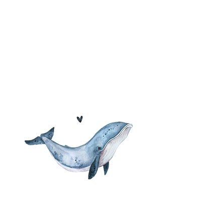 Geboortekaartje walvis hip illustratie eenvoudig 2