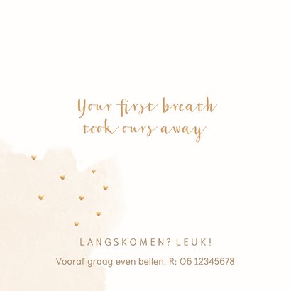 Geboortekaartje watercolor olifant groen 2