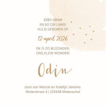 Geboortekaartje watercolor olifant groen 3