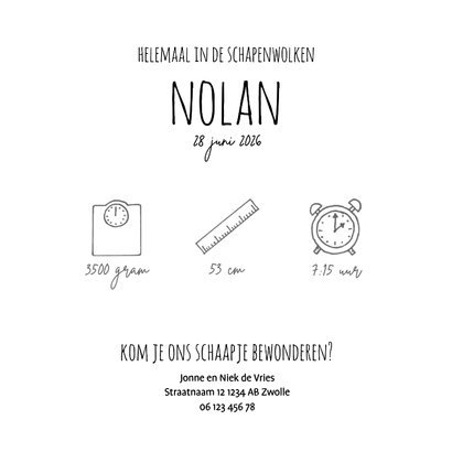 Geboortekaartje welkom in de kudde lief klein lammetje 3
