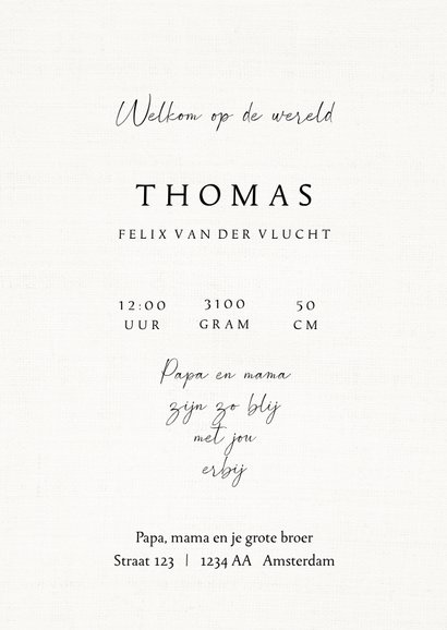 Geboortekaartje winterbaby ijsbeer jongen 3