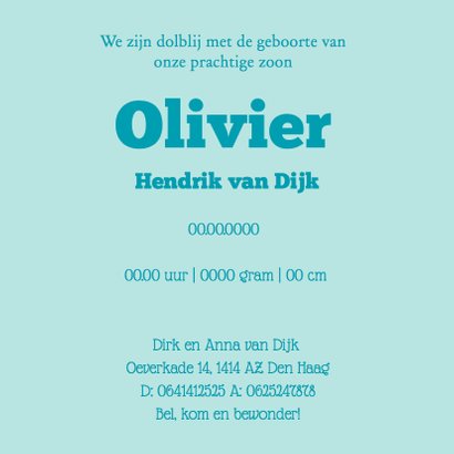 Geboortekaartje wolkjes mint 3