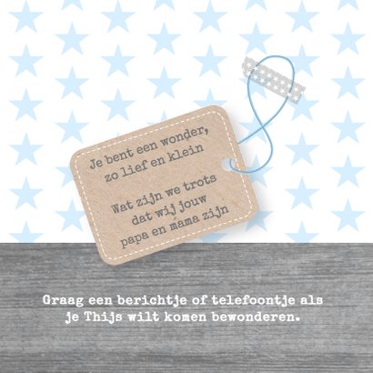 Geboortekaartje wood stars boy 2
