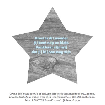 Geboortekaartje Wood&Stars Boy 3