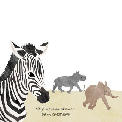 Geboortekaartje zebra Afrika 2