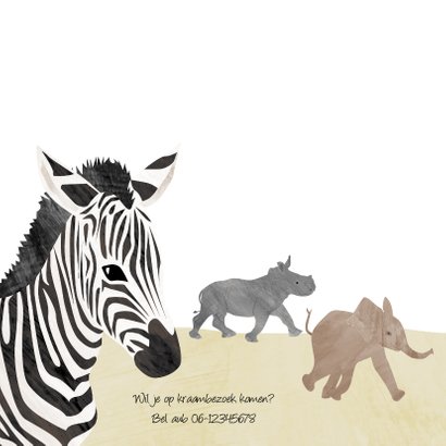 Geboortekaartje zebra Afrika 2